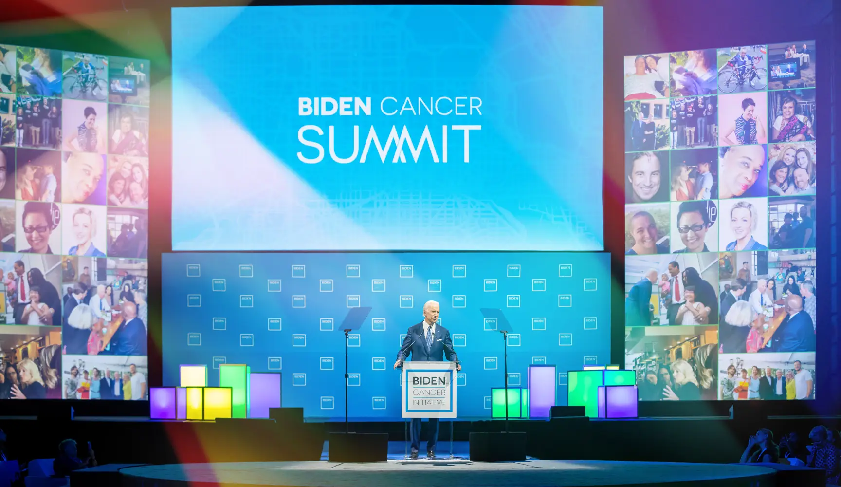 President Biden speaking at the Biden Cancer Summit.
