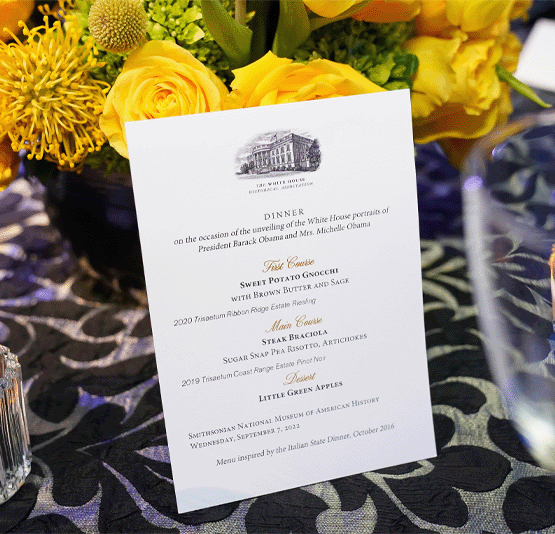 Menu from The Obama Portrait Unveiling Dinner.