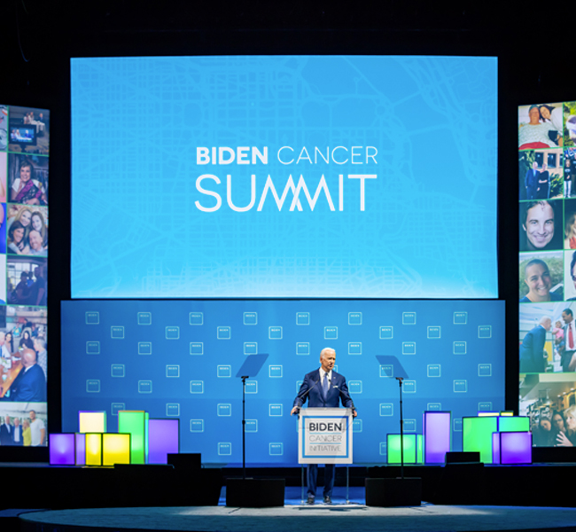 President Biden speaking at the Biden Cancer Summit