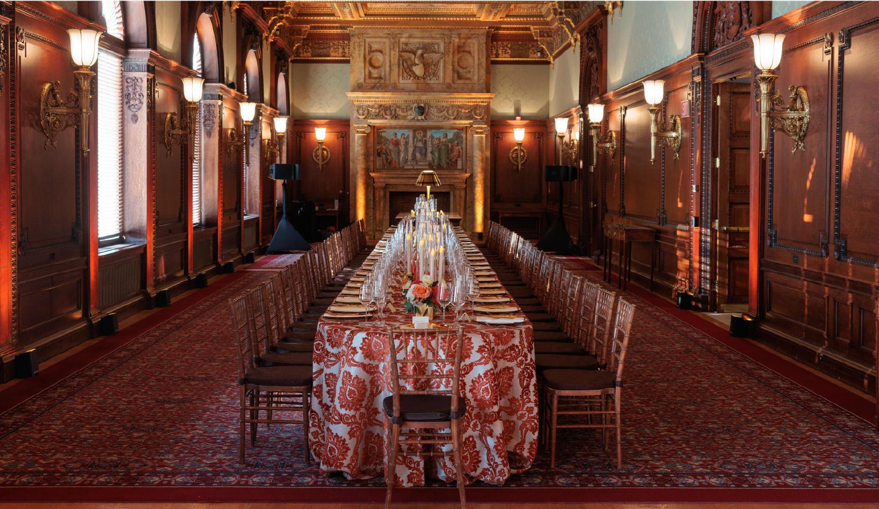 Photo of a luncheon in the Members Room of the Library of Congress.